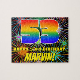 53. Geburtstag: Spaß, bunte feierliche Feuerwerke