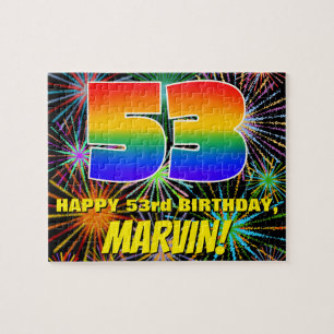 53. Geburtstag: Spaß, bunte feierliche Feuerwerke