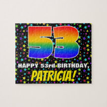 53. Geburtstag — Spaß, farbenfrohe Sternenfeldeben