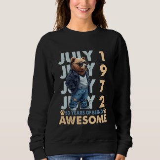 53. Geburtstagsbärenlegende Juli 1972 53 Jahre alt Sweatshirt