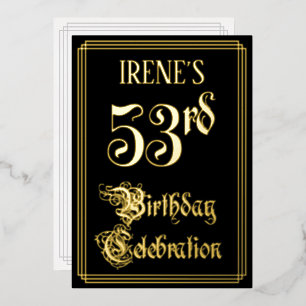 53. Geburtstagsfeier — Fancy Schrift & Benutzerdef Folieneinladung