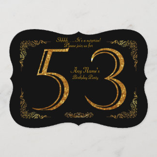 53. Geburtstagsparty 53., großartiges Gatsby, schw Einladung