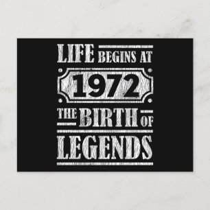 53 Jahre alt 1972 Geburt der Legende 53. Geburtsta Postkarte