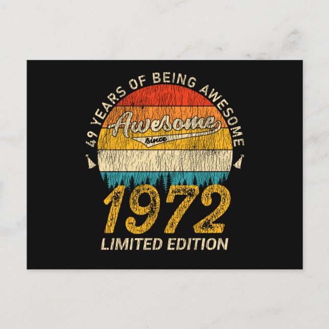53 Jahre alt 1972 Retro Phantastisch 53. Geburtsta Postkarte (Vorderseite)