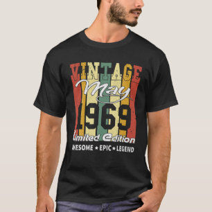 53 Jahre alte Vintage Mai 1969 limitierte Auflage T-Shirt