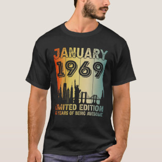 53 Jahre alter Tag Vintag Januar 1969 53Rd Birthd T-Shirt