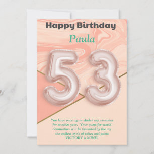 53-jährige Mädchen Happy Birthday Card