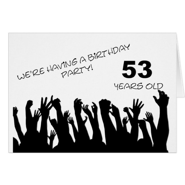 53. Party Einladung mit einem jubelnden Publikum (Vorderseite (Horizontal))