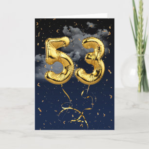 53e Anniversaire Gold Mylar Balloon et carte Confe