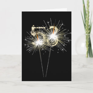 53e anniversaire Sparklers sur carte noire