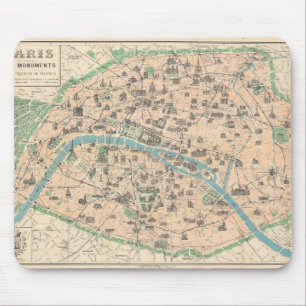 5406-Paris Seine Denkmäler Faltkarte Mousepad