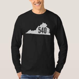 540 Virginia Vorwahl Staat Umriss Stolz T-Shirt