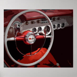 '54 Corvette Interior Poster