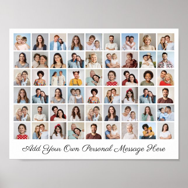 54 Foto Collage Fügen Sie Ihr eigenes Grußplakat h Poster (Vorne)