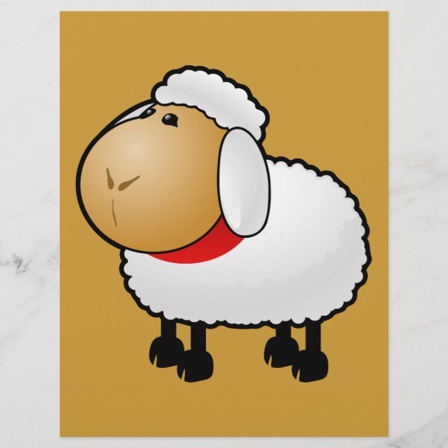 54-freie Cartoon-Schaf-Clipart-Illustration Flyer (Vorne)