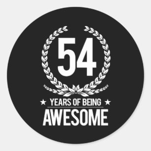 54. Geburtstag (54 Jahre Phantastisch) Runder Aufkleber