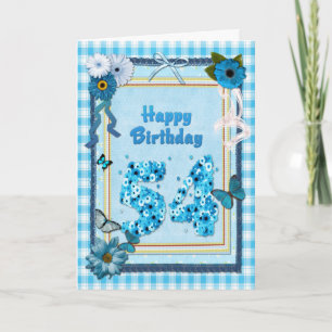 54. Geburtstag mit Scrapbook-Effekt Karte