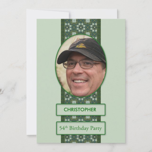 54. Geburtstagsparty Einladung ein Bild hinzufügen (Vorderseite)