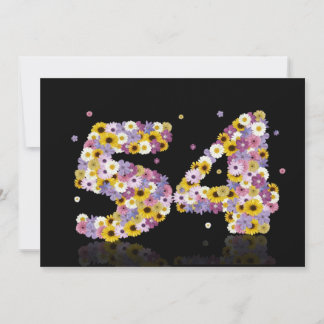 54. Geburtstagsparty mit Blumenbriefen Einladung
