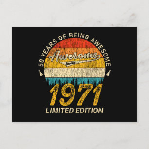 54 Jahre alt 1971 Retro Phantastisch 54. Geburtsta Postkarte