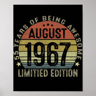 54 Jahre alte Geschenke August 1968 Limited Editio Poster