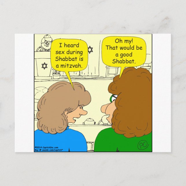 553 ein guter Shabbat-Cartoon Postkarte (Vorderseite)