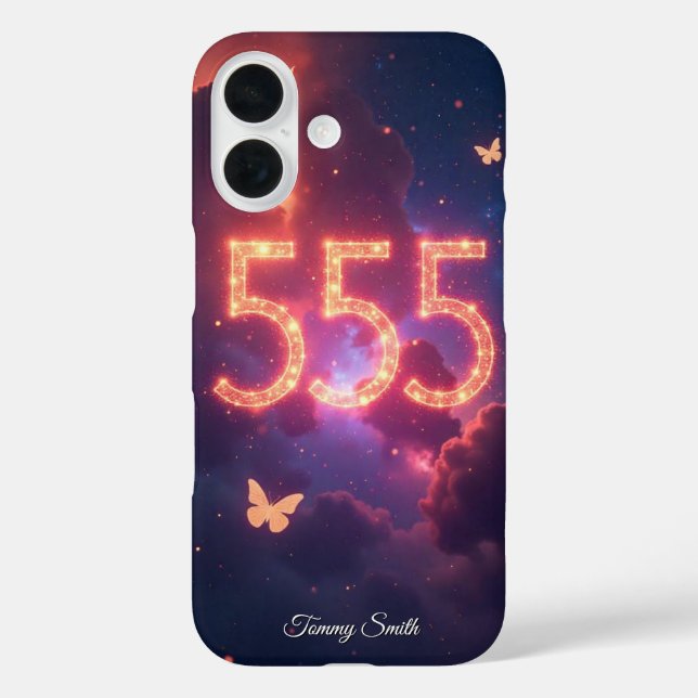 555 Angel Number Manifestation - Embrace Change iPhone 16 Hülle (Rückseite)