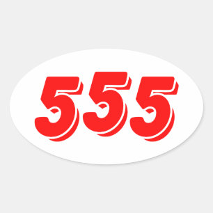 555 OVALER AUFKLEBER