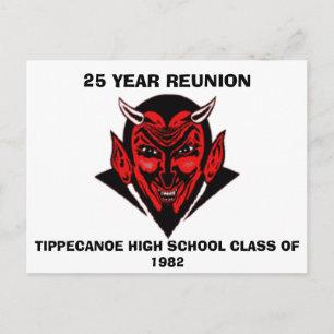 555, TIPPECANOE HOCHSCHULE KLASSE VON 1982, 25 Y.. EINLADUNGSPOSTKARTE