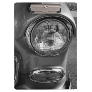 55 Chevy Headlight Graustufen Klemmbrett