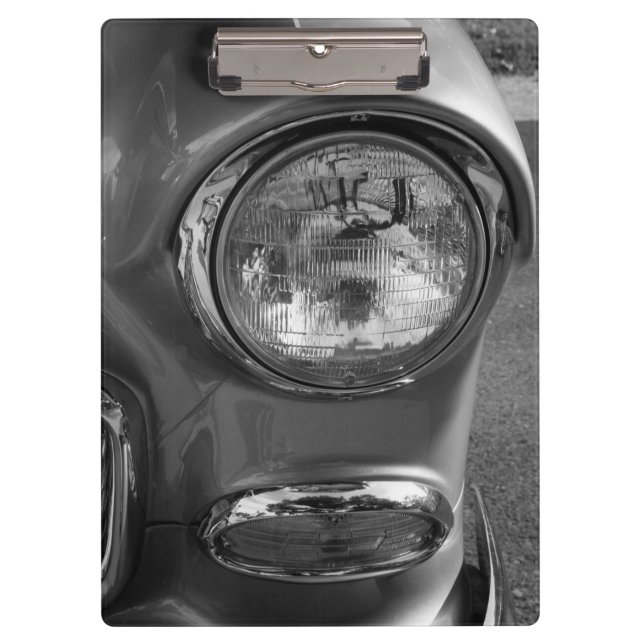 55 Chevy Headlight Graustufen Klemmbrett (Vorderseite)