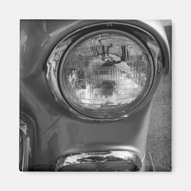 55 Chevy Headlight Graustufen Magnet (Vorne)