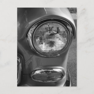 55 Chevy Headlight Graustufen Postkarte