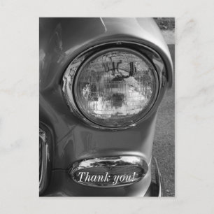 55 Chevy Scheinwerfer Graustufen Postkarte