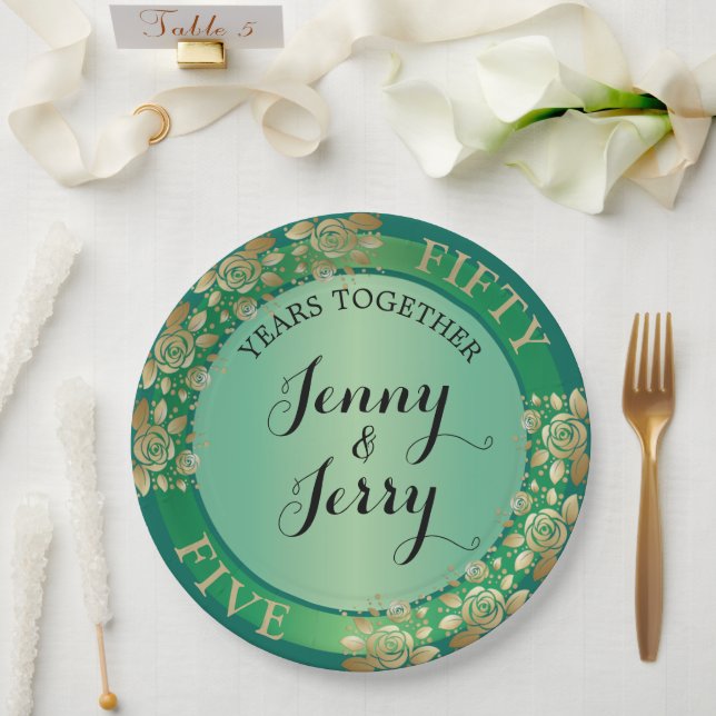 55. Emerald Anniversary Paper Plate Pappteller (Hochzeit)