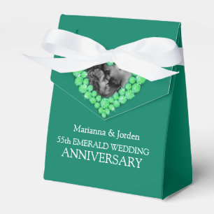 55. Emerald Hochzeitsherz Foto grün Geschenkschachtel