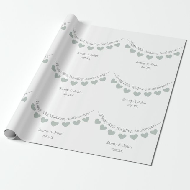 55. Emerald-Hochzeitstag Geschenkpapier (Ungerollt)