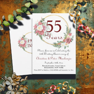 55. Emerald Wedding Anniversary Rose Gold Frame Einladung