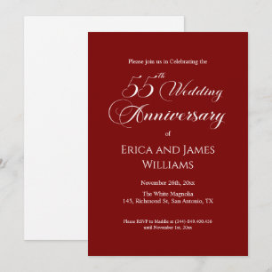 55. Emerald Wedding Jubiläum Elegantes Skript Einladung