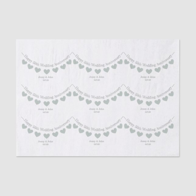 55. Emerald Wedding Jubiläumspapier Seidenpapier (Vorderseite)