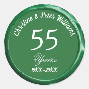 55. Emerald Wedding Sage Green Wax Siegel Sticker