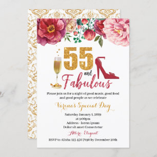 55 et fabuleuse invitation d'anniversaire pour les