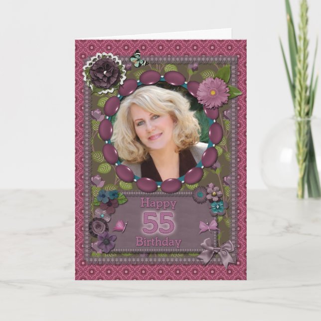 55. Foto-Karte zum Geburtstag Karte (Vorderseite)