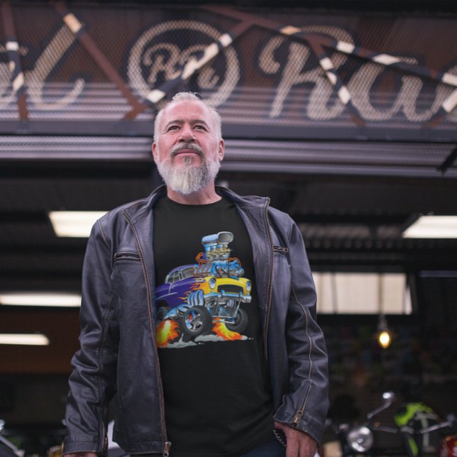 55 Funny Car Flaming Drag Track Beast Long Sleeve T-Shirt (Von Creator hochgeladen)