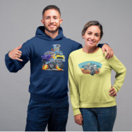 55 Funny Car Flaming Drag Track Bestie Hoodie