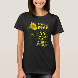 55. Geburtstag 55 Jahre Alte Sonnenblume Geboren J T-Shirt