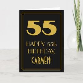 55. Geburtstag - Art Deco Inspiriert Look "55" & N Karte