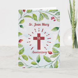 55. Geburtstag des Nun Cross in Wreath Karte