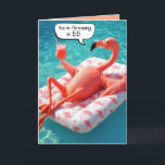 55. Geburtstag Flamingo Floating in einem Pool Karte<br><div class="desc">Ein Flamingo entspannt sich auf einem Schwimmbad und hält einen rosa Cocktail mit Flügel für einen 55. Geburtstag. Der Insider-Text kann geändert werden.</div>