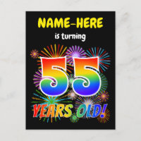 55. Geburtstag - Fun Fireworks, Regenbogen Look "5